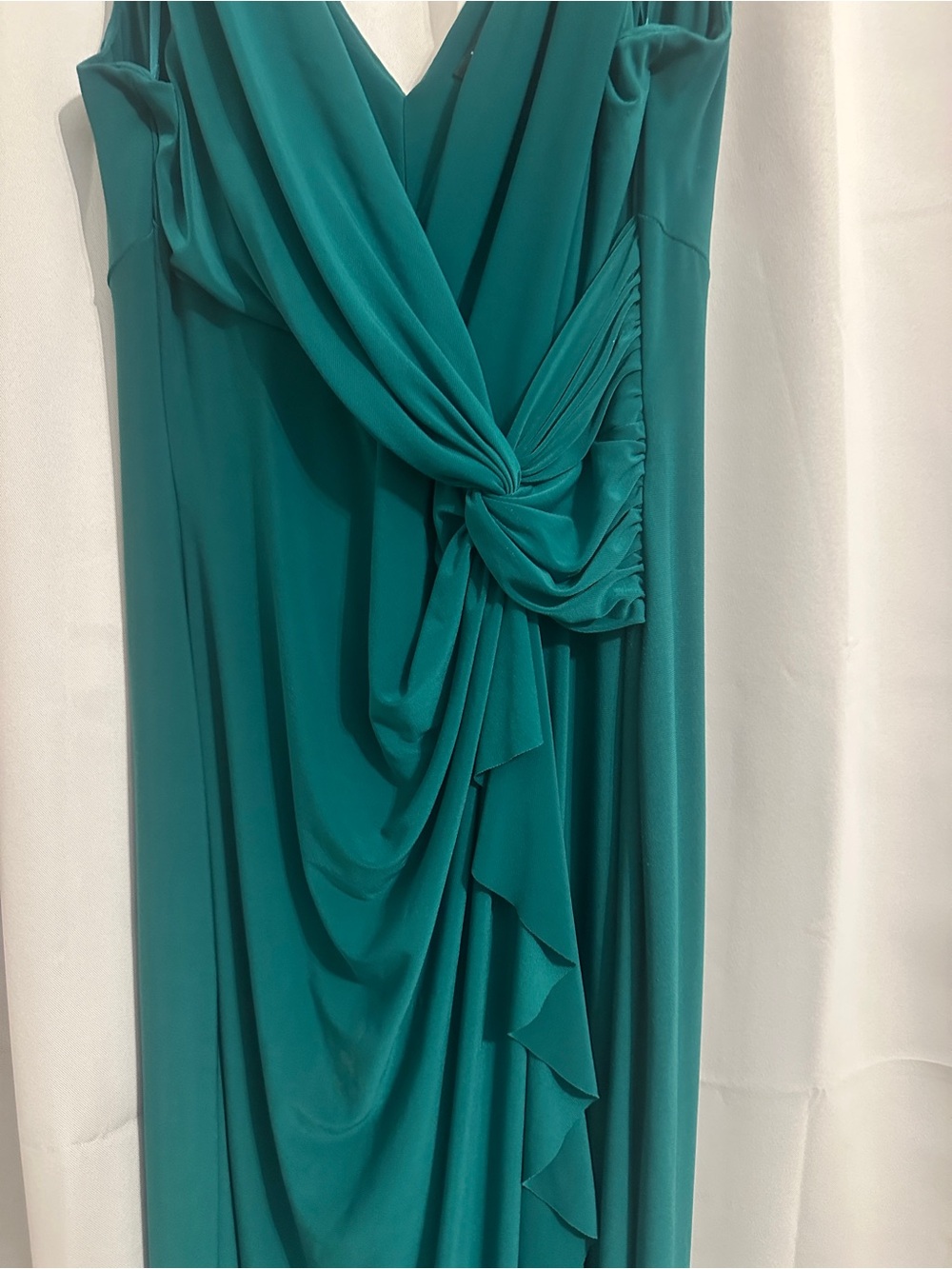Ralph Lauren Green Ruffled V-Neck Gown
